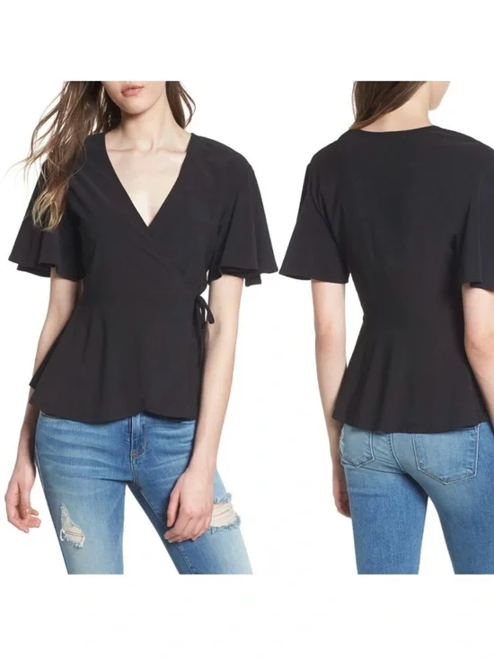 Leith mauve ruffle wrap top. - Picture 10 of 11